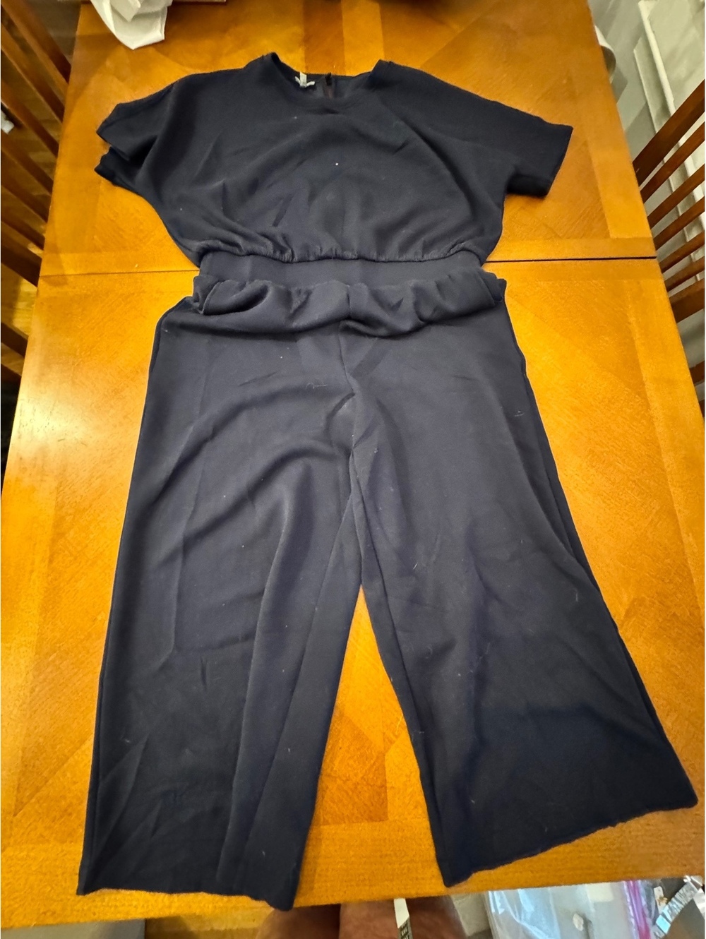 T by Talbots Navy Blue One-Piece Jumpsuit L 1655